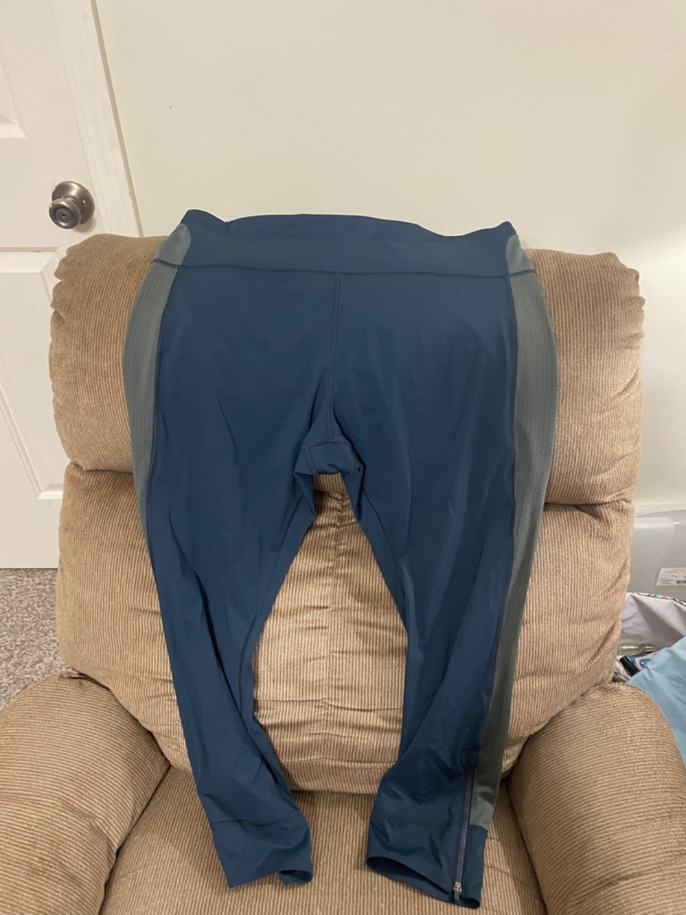 Athleta Blue and Gray and High-Rise Workout Leggings